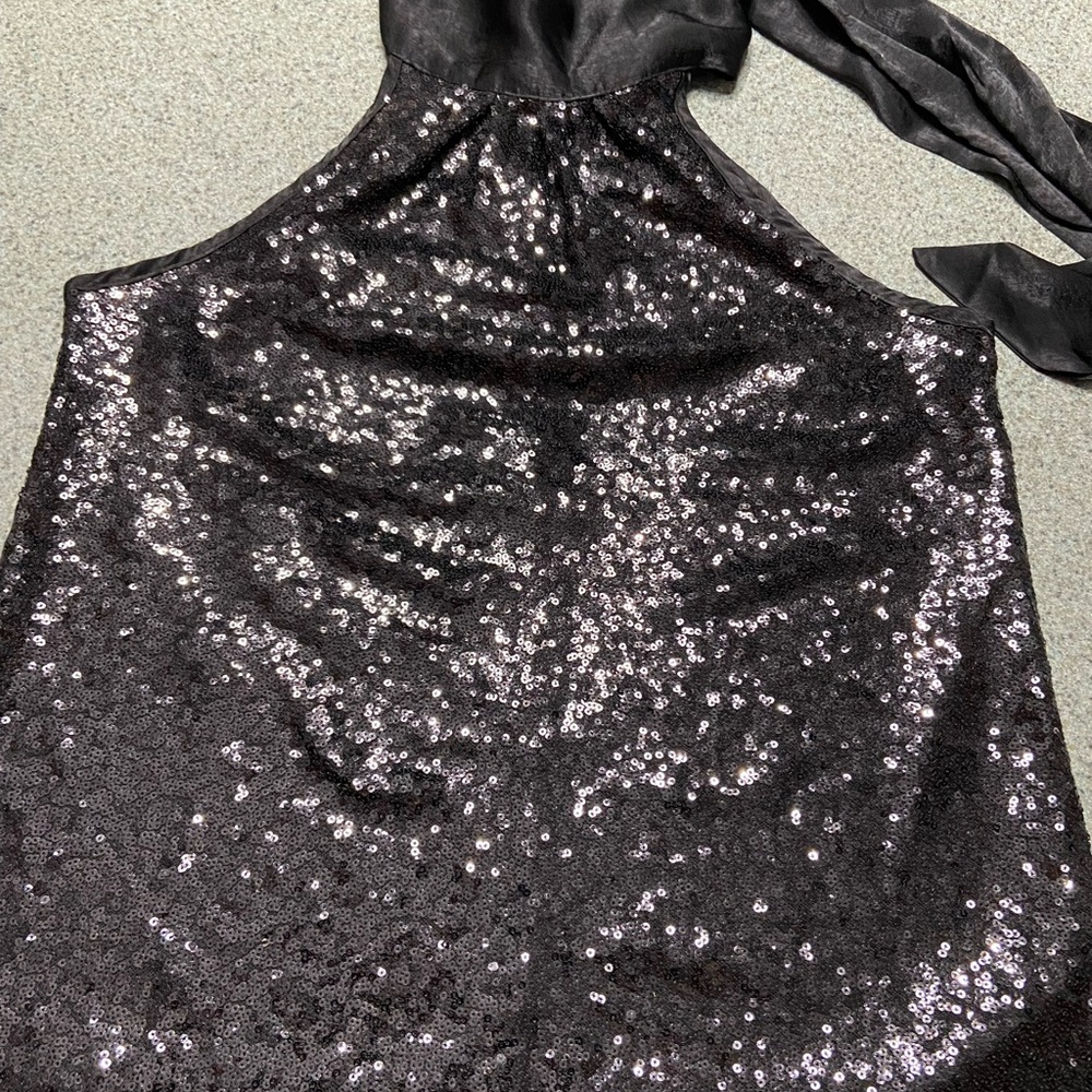 ANDREE BY UNIT Black Sequin Backless top